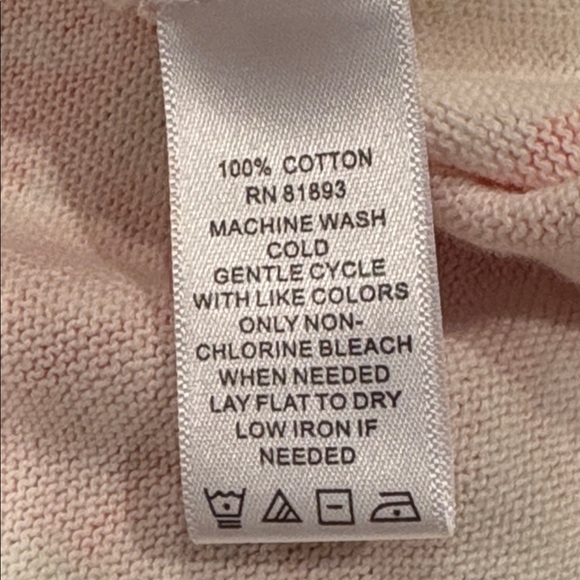 NWOT Isaac Mizrahi Live! Cotton Knit Cardigan, Pink Blossoms, Pink Buttons, L - Picture 7 of 8